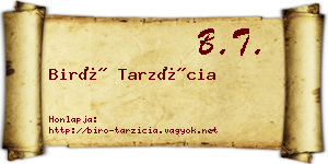 Biró Tarzícia névjegykártya